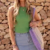 Groene Halter Top Met Lurex