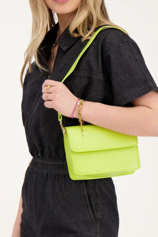 Groene Leather Look Crossbody Tas