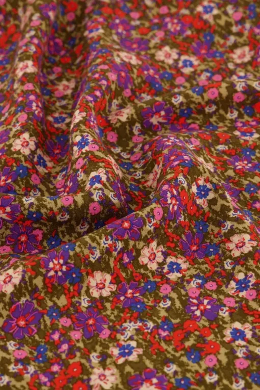 Groene Midi Jurk Met Multikleur Bloemenprint