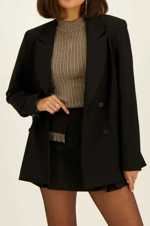 Groene Mouwloze Top Met Zilveren Lurex En Col