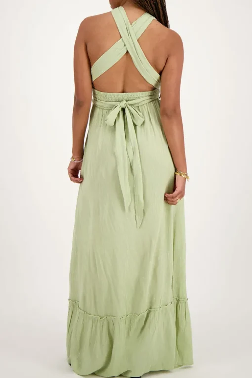 Groene Multiway Maxi Jurk Met Lurex