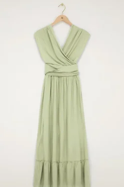 Groene Multiway Maxi Jurk Met Lurex