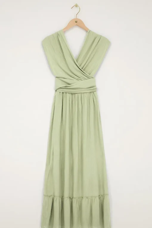 Groene Multiway Maxi Jurk Met Lurex