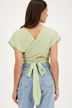 Groene Multiway Top Met Lurex