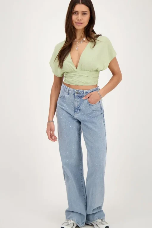 Groene Multiway Top Met Lurex