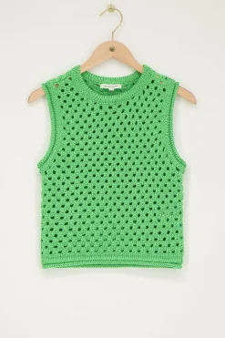 Groene Open Gebreide Spencer