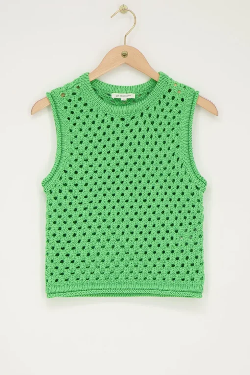Groene Open Gebreide Spencer