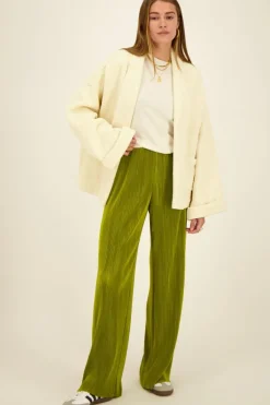 Groene Plissé Broek