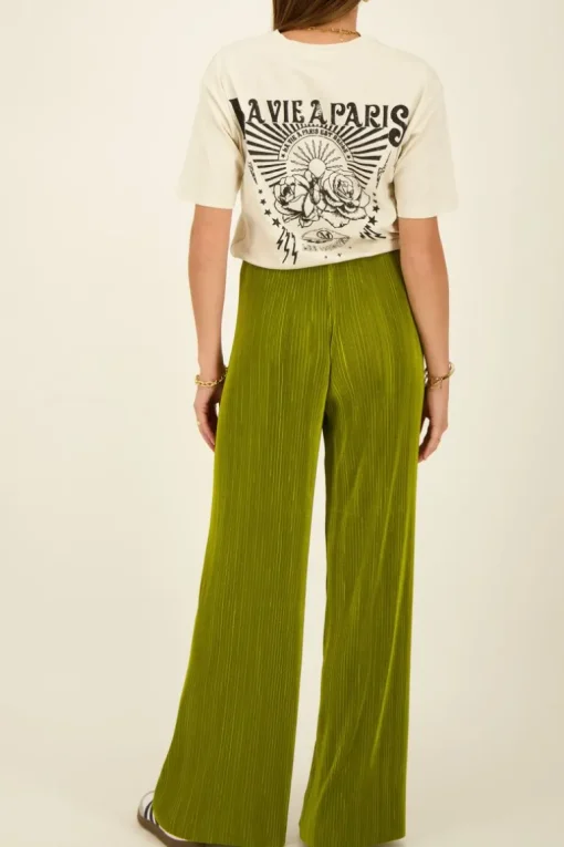 Groene Plissé Broek