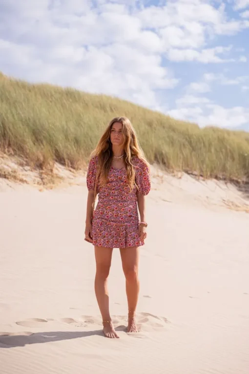 Groene Skort Met Lila Bloemenprint