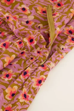 Groene Skort Met Lila Bloemenprint