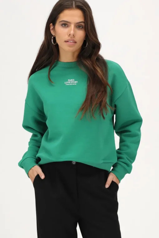 Groene Sweater "Paris Love Story"