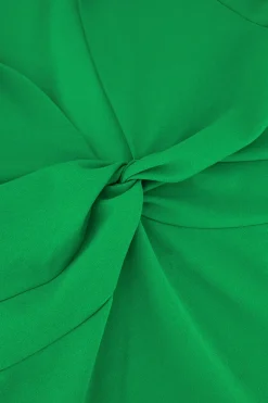 Groene Top Met Kraag & Knoop Detail