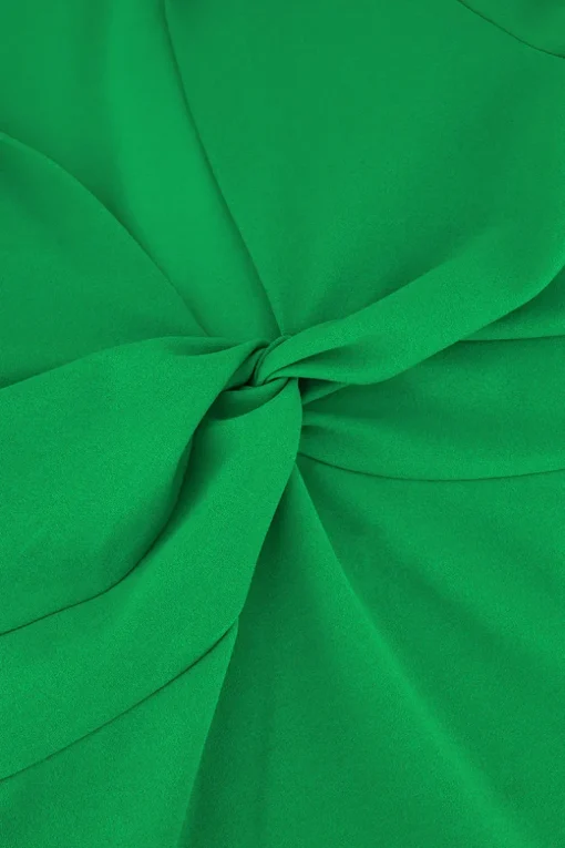 Groene Top Met Kraag & Knoop Detail