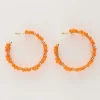 Grote Oorringen Met Oranje Bloemetjes