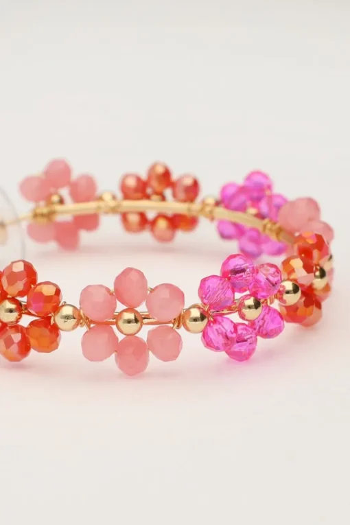 Grote Oorringen Met Roze Bloemetjes
