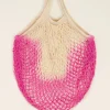 Handgebreide Tas Met Roze Tie Dye