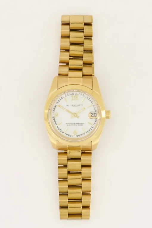 Horloge Met Schakelband & Witte Wijzerplaat