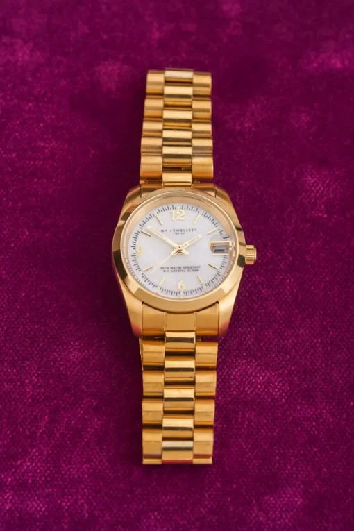 Horloge Met Schakelband & Witte Wijzerplaat