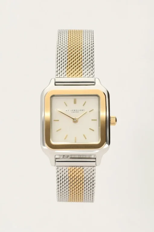 Horloge Met Vierkante Wijzerplaat En Multikleur Schakelband