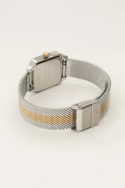 Horloge Met Vierkante Wijzerplaat En Multikleur Schakelband