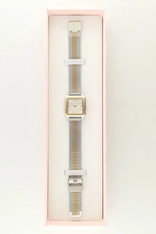 Horloge Met Vierkante Wijzerplaat En Multikleur Schakelband