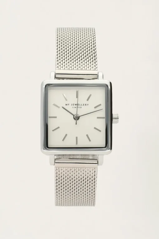 Horloge Witte Vierkante Wijzerplaat