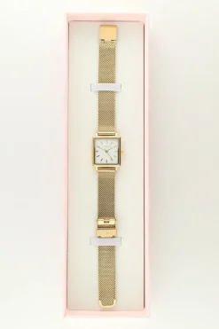 Horloge Witte Vierkante Wijzerplaat