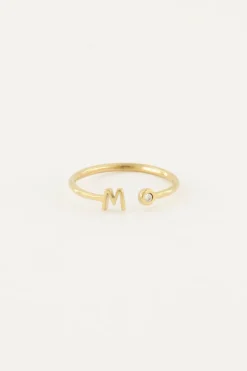 Initial Ring Met Steentje