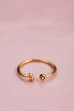 Initial Ring Met Steentje