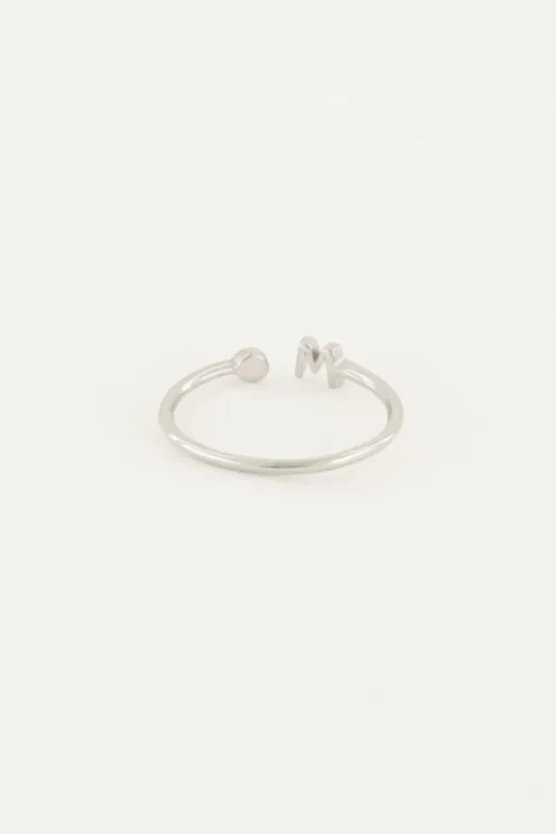 Initial Ring Met Steentje