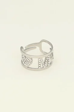 Initial Ring Met Steentjes