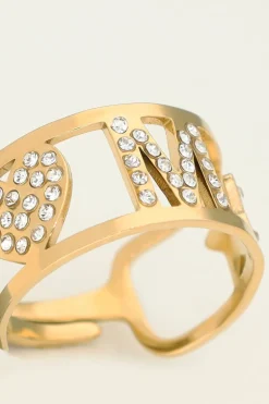 Initial Ring Met Steentjes