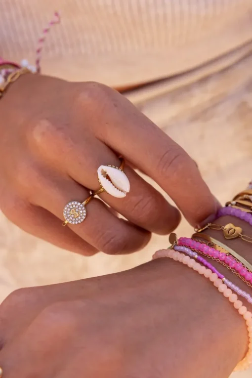 Initial Ring Met Strass