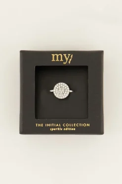 Initial Ring Met Strass