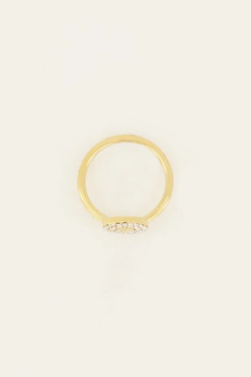 Initial Ring Met Strass