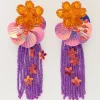 Island Oorhangers Met Bloemen En Paarse Slierten