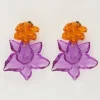 Island Oorhangers Met Oranje En Paarse Bloem