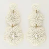 Island Oorhangers Met Witte Bloemen En Kralen