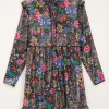 Jurk Met Bloemenprint & Glans