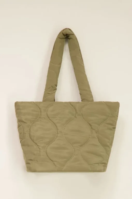 Kaki Gewatteerde Shopper