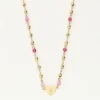 Ketting Met Hart En Roze Kralen