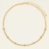 Ketting Met Platte Schakel & Bloemen