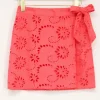 Koraal Skort Met Bloemen Crochet