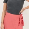 Koraal-roze Skort Met Overslag
