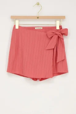 Koraal-roze Skort Met Overslag
