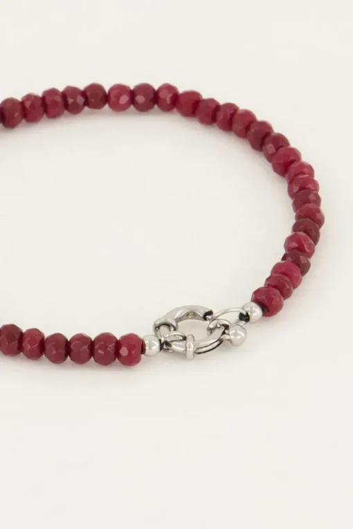 Kralen Armband Met Zilverkleurig Slotje