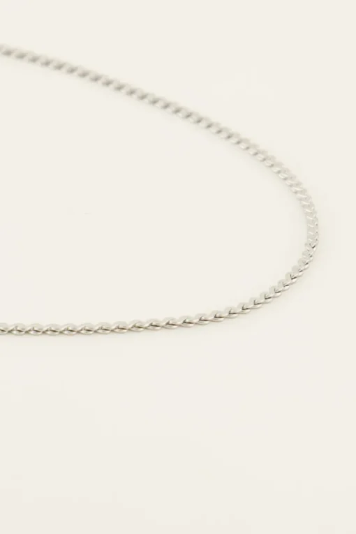Lange Ketting Met Platte Schakels