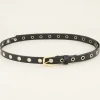 Leren Riem Met Goudkleurige Ringen
