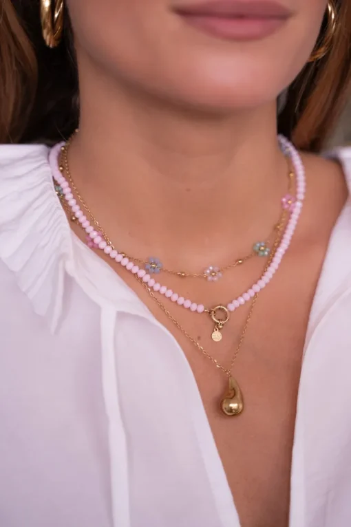 Licht Roze Kralenketting Met Slotje